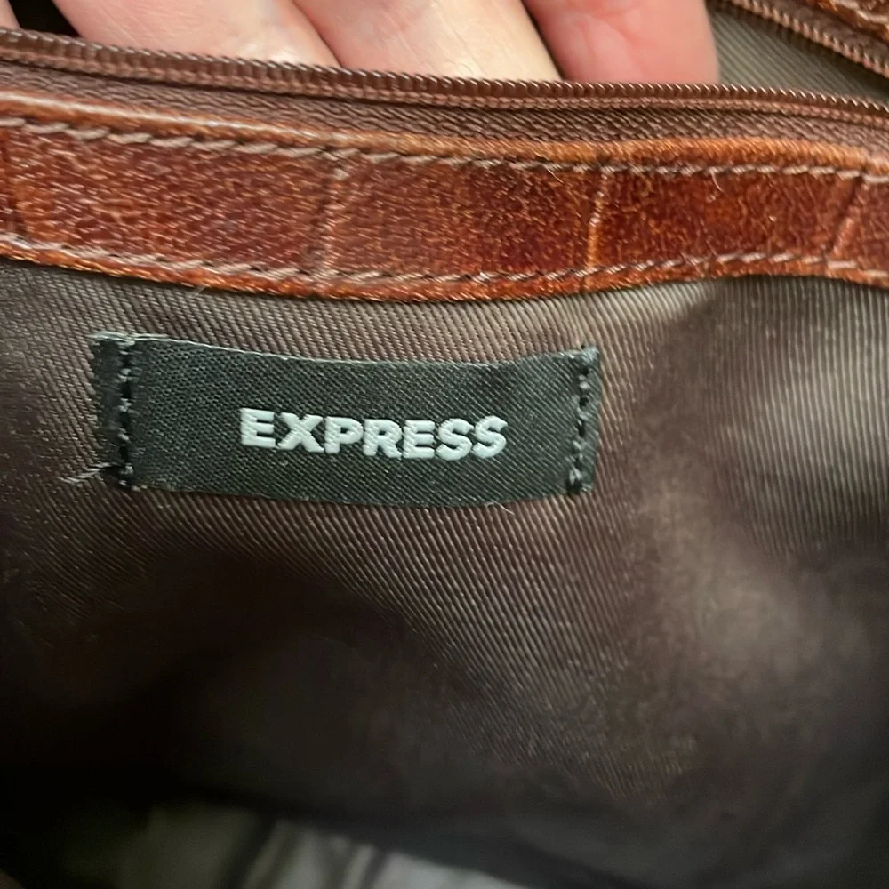 Vintage reddish brown Express leather bag